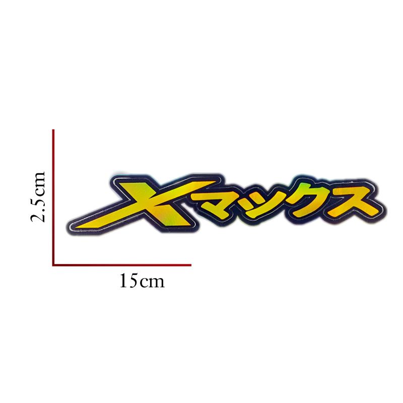 stiker hologram nyala tulisan xmax jepang atau japan 3D