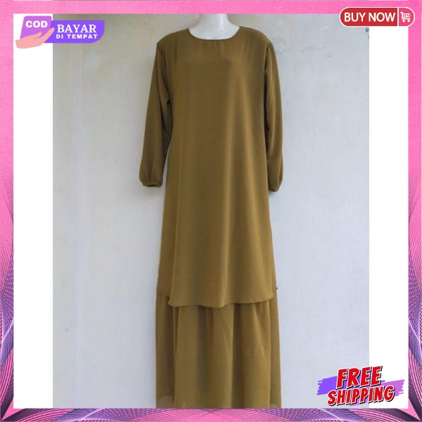 Gamia Ibu Ibu Jumbo Gsmis Muslimah Mewah Baju Gamis Hari Raya Kekinian Games Syari Murah Dres Sari C