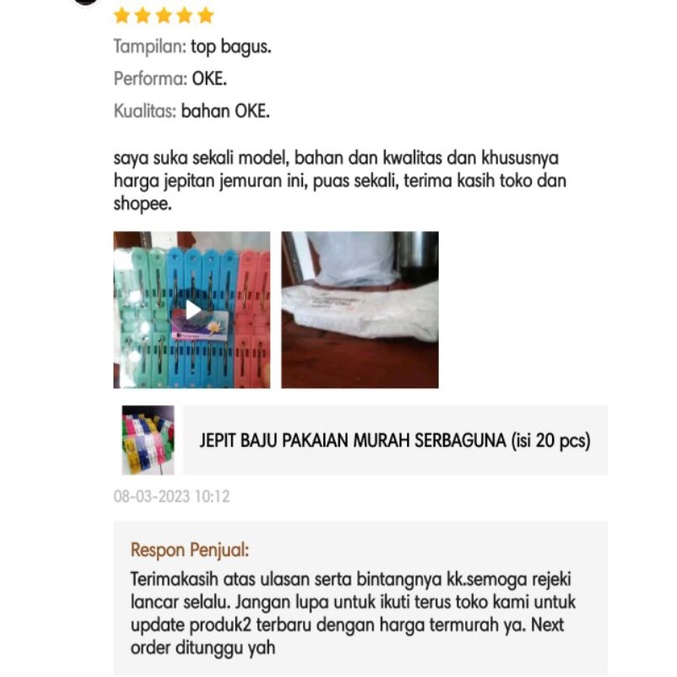 JEPIT BAJU PAKAIAN MURAH SERBAGUNA (isi 20 pcs)