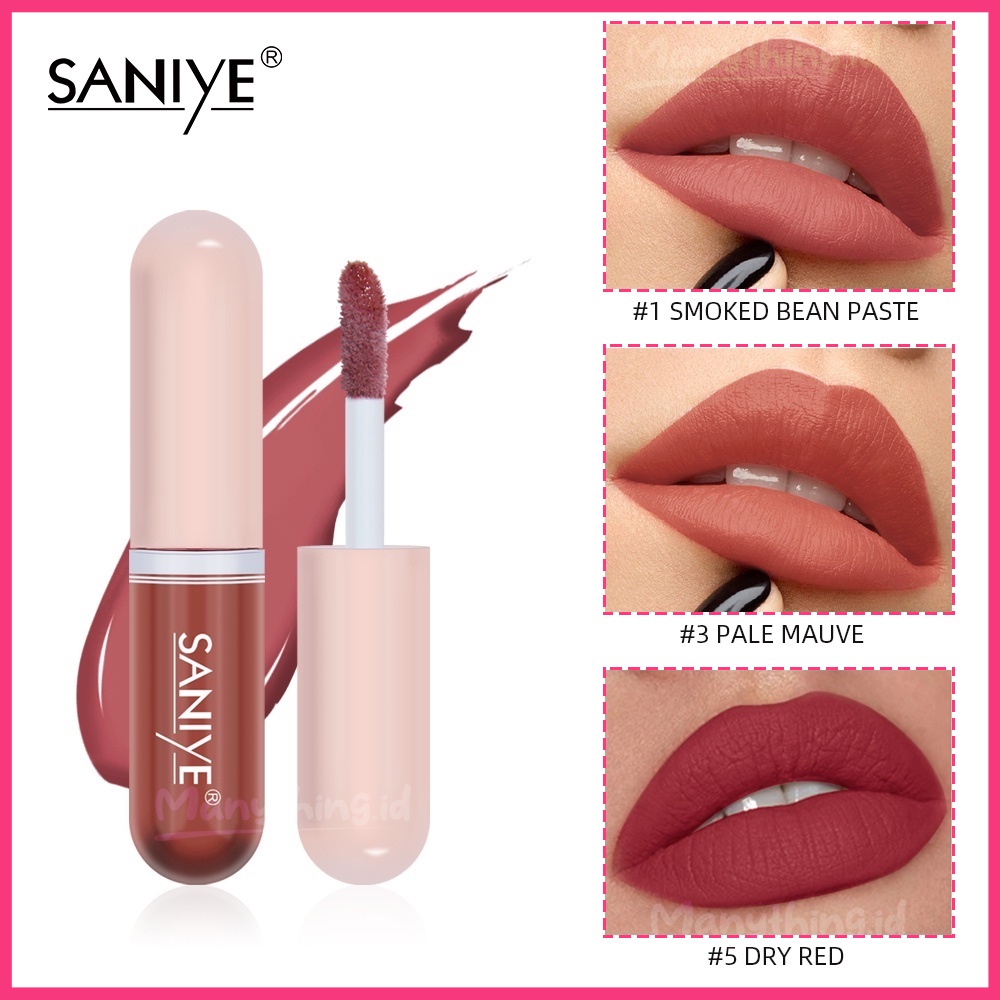 [BPOM] Saniye Matte Lipstik Tahan Lama Waterproof Mini Kapsul Murah - Lip Matte 12 Warna L1135