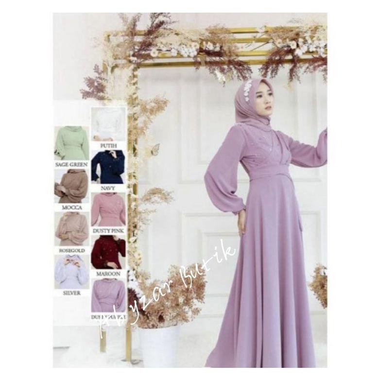 ORIGINAL Dress Kondangan Gaun Muslimah Wanita Gamis Lengan Balon Murah