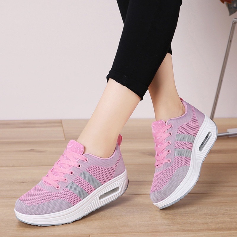 GROSIRTAS LV0116  &quot;FREE BOX&quot; SEPATU SNEAKERS SPORT WANITA IMPORT SEPATU SOL TINGGI SEPATU KASUAL WANITA KOREAN STYLE