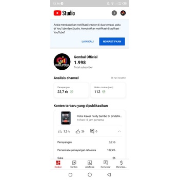 Akun Youtube 2000 subscribe termurah