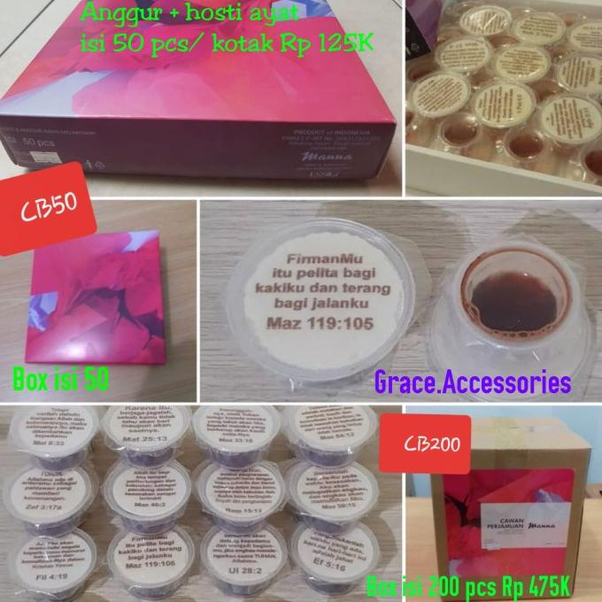 

Hosti ayat roti paket anggur cup perjamuan kudus isi 50 set