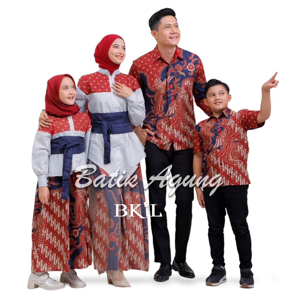 Baju Batik Sarimbit Muslim Keluarga Terbaru / Atasan Batik Kondangan WIsuda Keluarga Modern Kekinian