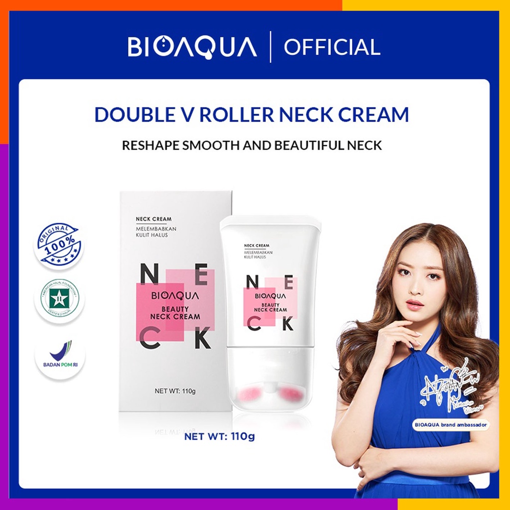 BIOAQUA Beauty Neck Cream | 110g | Cream Pengencang Leher | Pencerah Kulit Leher | Perawatan Kulit