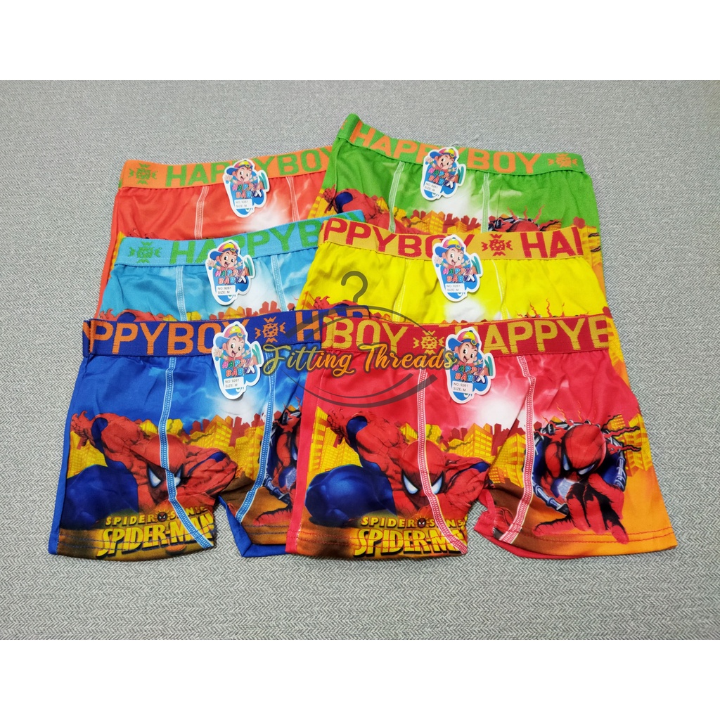 (Motif Acak) 3 Pcs Daleman Anak Laki-Laki Celana Dalam Boxer / CD Sempak Anak Cowok Happy Baby