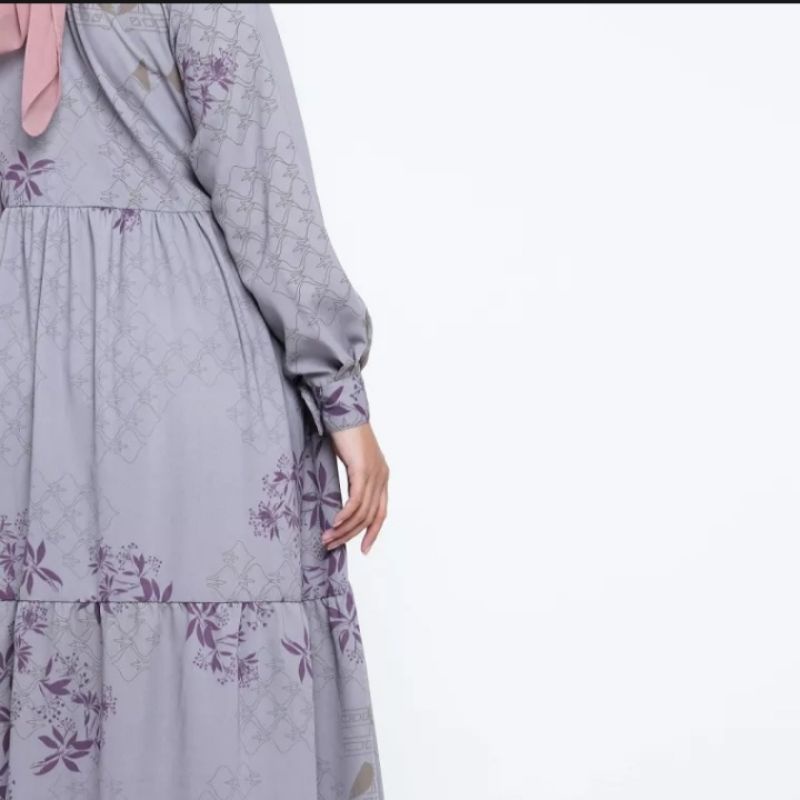 Zaskia Mecca Hagia Grey Gamis Dress Size M Edisi Palembang