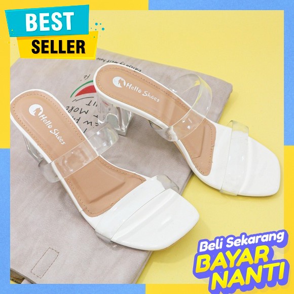 Sandal Wanita Sendal Hak Tahu Kaca High Heels Bunga Hils Yd 03 Sandal Heels Wanita Terbaru Kekinian 