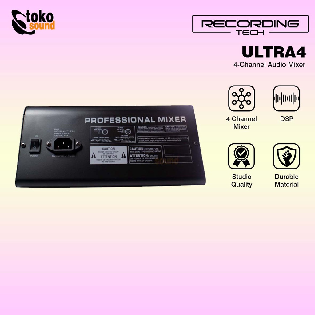 Recording Tech Ultra 4 Mixing Console | Audio MIxer 4 Channel Ultra4