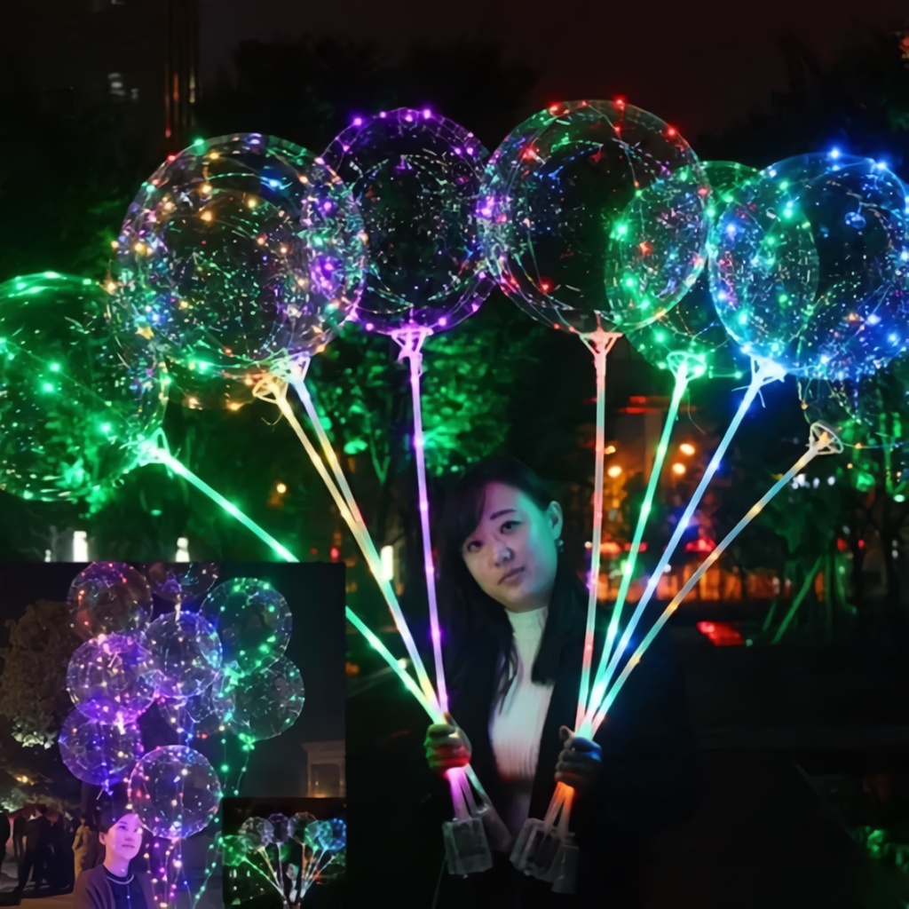 [FREE BATERAI] Balon PVC Stick + Lampu LED / Balon Ultah / Balon Lampu
