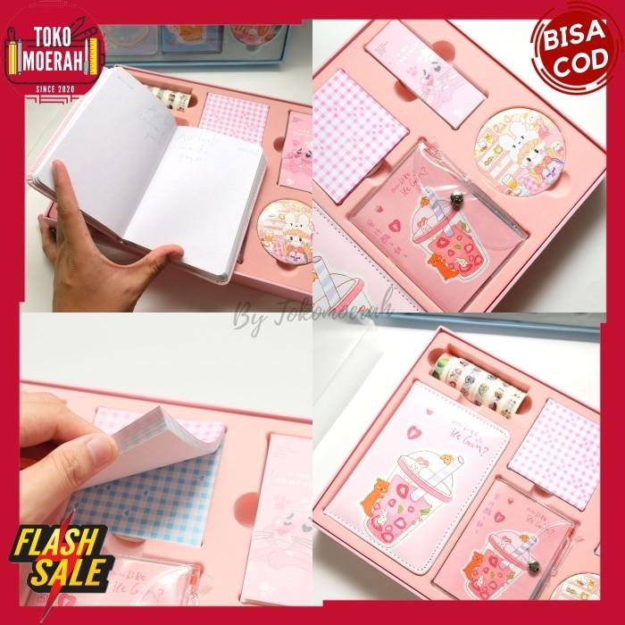 

JURNAL 7 IN 1 BOBA KELINCI PAKET ALAT TULIS KADO BUKU PULPEN MURAH COD