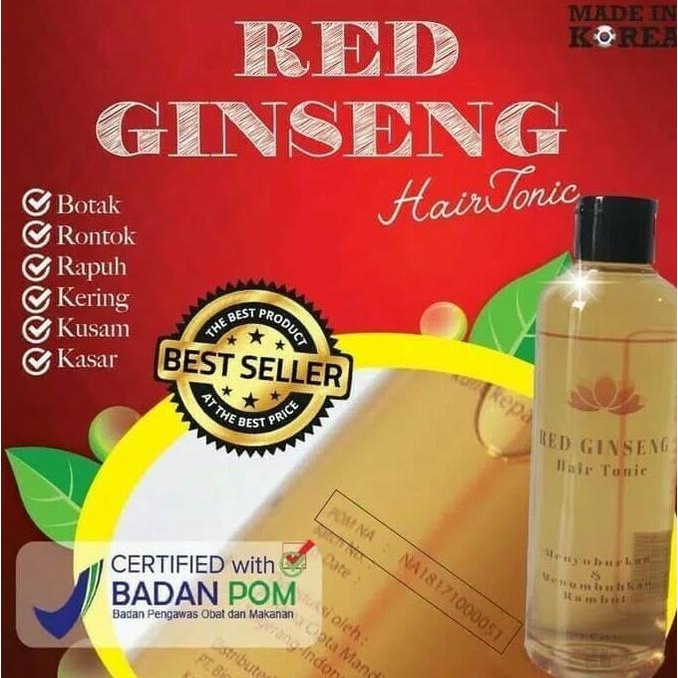 PAKET RED GINSENG SHAMPOO + HAIR TONIC BPOM 100% ORIGINAL lge02