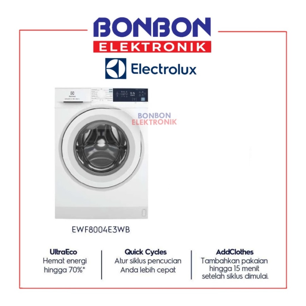 Electrolux Mesin Cuci Front Loading 8KG EWF8004E3WB / EWF8005EQWA