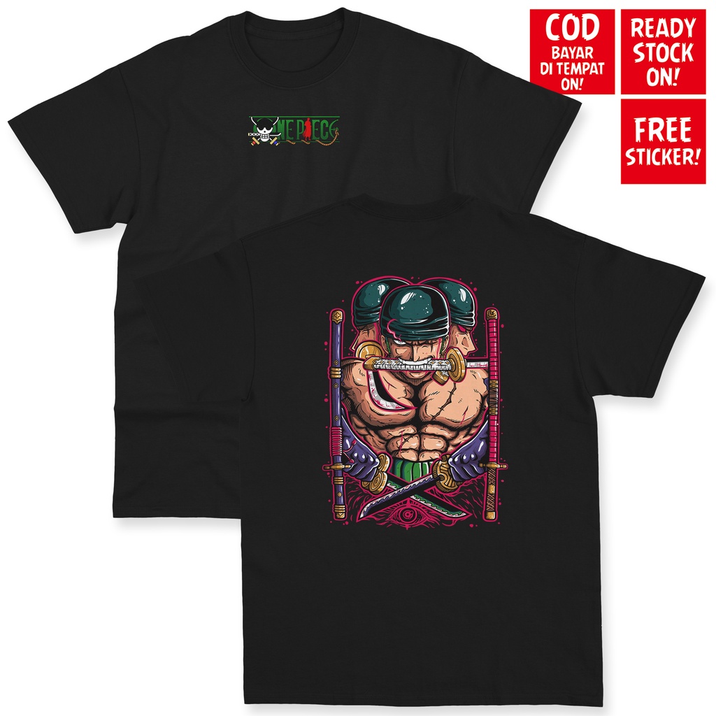 KAOS ZORO ASHURA MODE SANTORYU ONE PIECE ANIME MANGA JEPANG