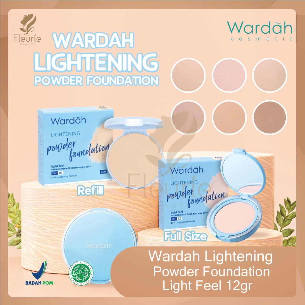 Wardah Lightening Powder Foundation Light Feel 12gr - Powder Foundation Wardah Halal Original BPOM