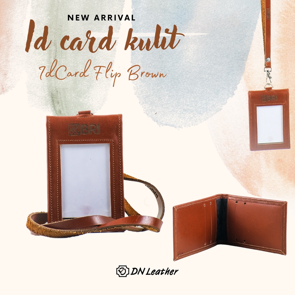 

ID CARD HOLDER KULIT WARNA UNIK MODEL FLIP NAME TAG KULIT ASLI