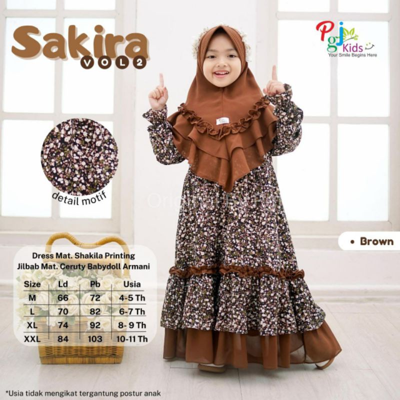 SAKIRA DRESS vol.2 free jilbab ORI PGJ KIDS | Dress+Jilbab Anak