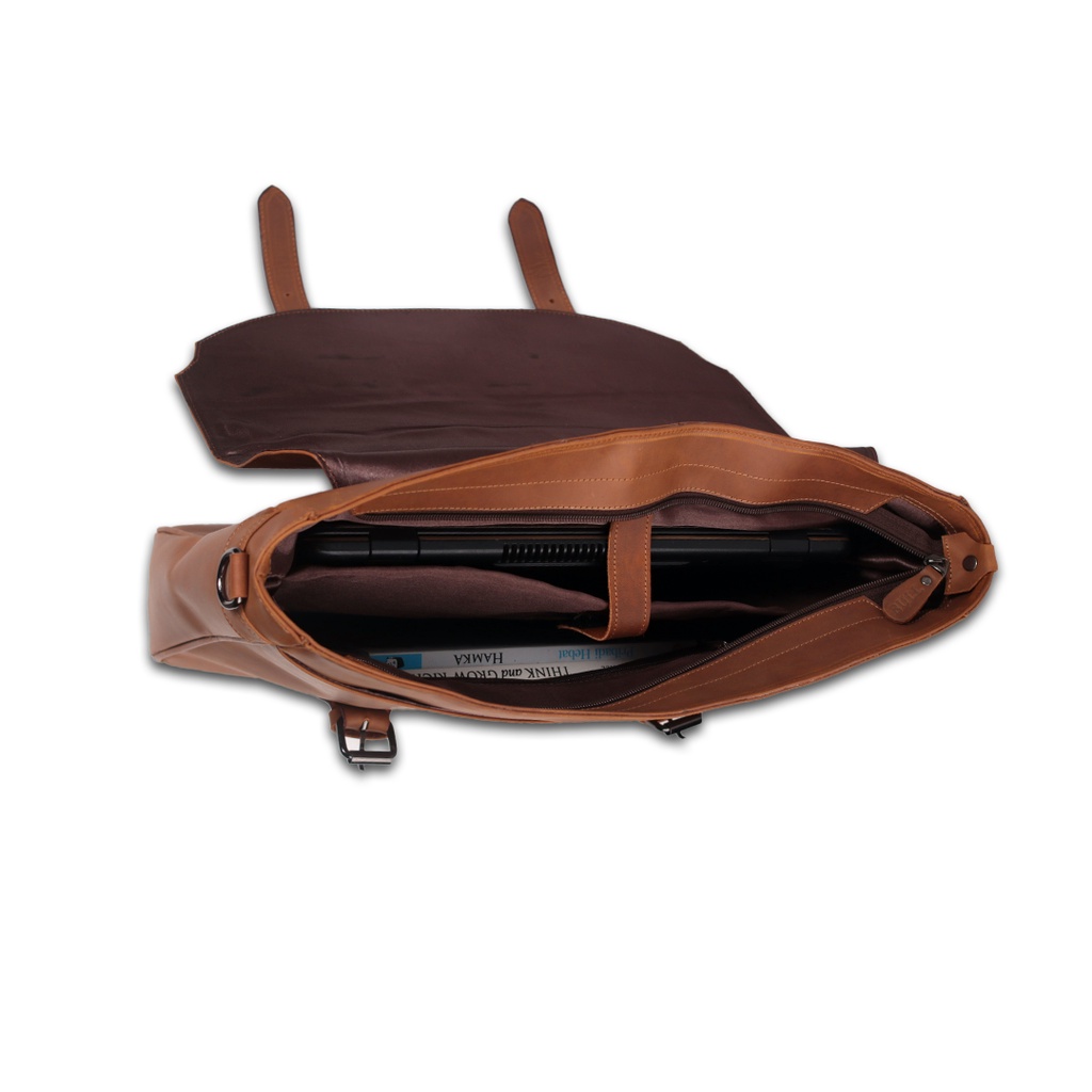 Messenger Bag Kulit berkualitas WATUSI II by BULL.LTHR FREE EMBOSS NAMA