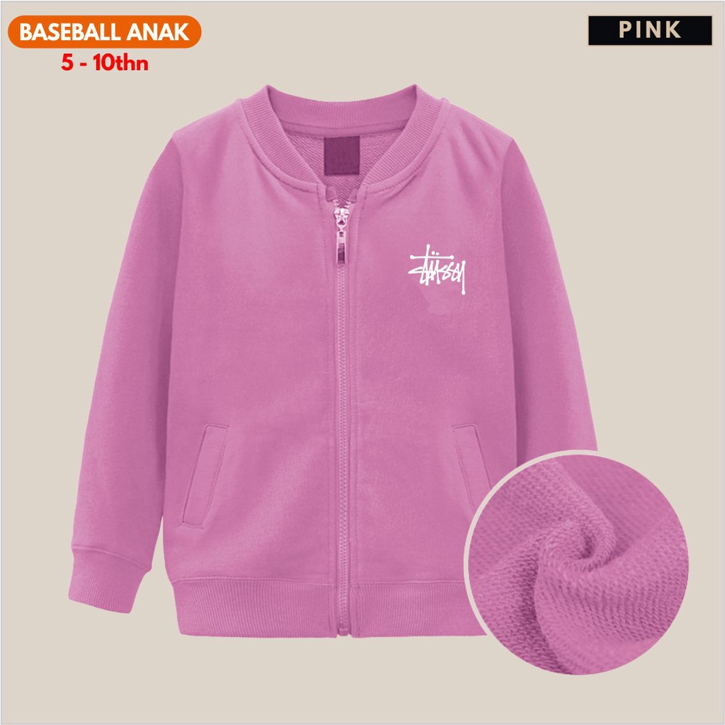 TERBARU !! STUSY  Jaket Baseball ORIGINAL Bomber Anak Laki-laki Perempuan KATUN Tebal