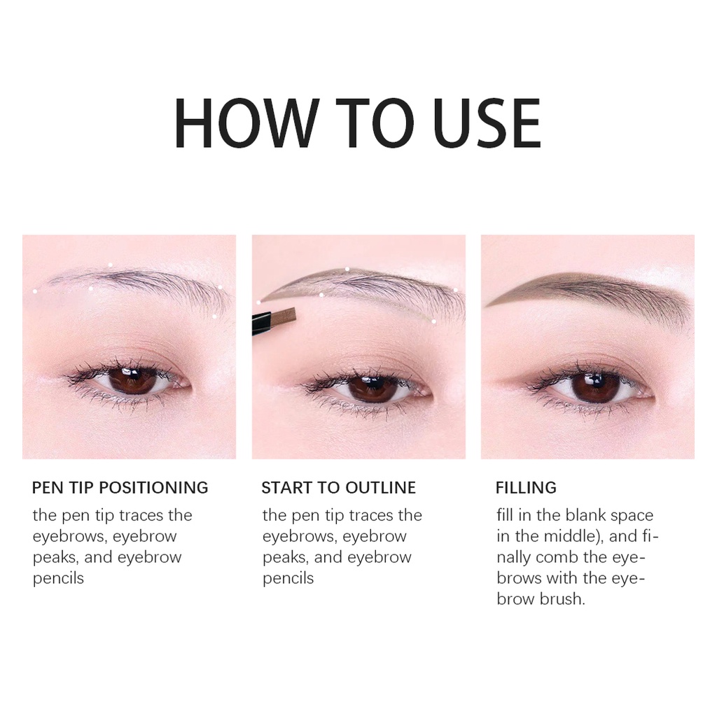 【 Baru】ALLPHV Pensil Alis 2 in 1 Eyebrow &amp; Eyeliner Makeup Mascara Eyelashes Long Lasting Waterproof Beauty Sets