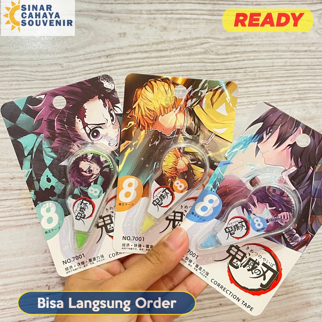 Correction Tape Jinuo Demon Slayer | Tip-ex Roll ATK Souvenir Murah Meriah Stationery Sekolah Kantor