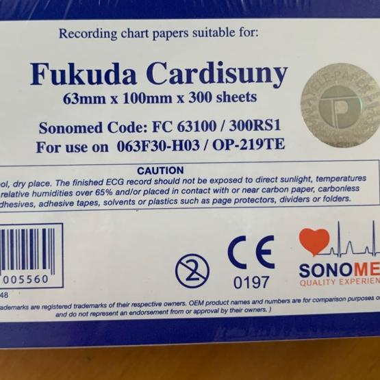 ❅ Kertas Ekg / kertas ekg fukuda / 63mm x 100mm x 300 lembar / 063F30-H03 / OP-219TE / kertas ekg fu
