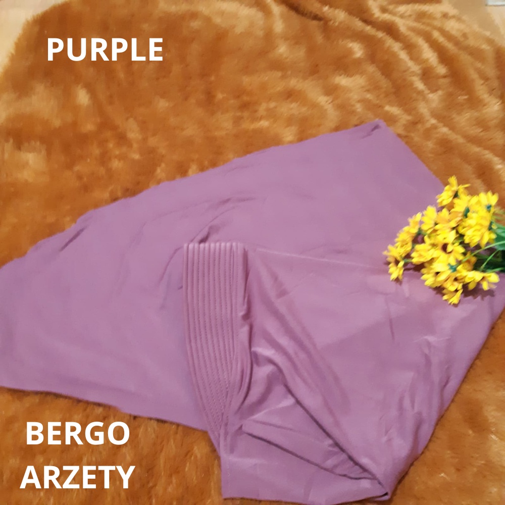 Hijab Bergo Arzety Belah Samping Ped Antem Polos