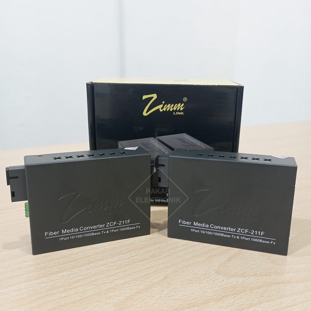 Zimmlink ZCF-211F AB 10 100 1000 Mbps Gigabit Media Converter
