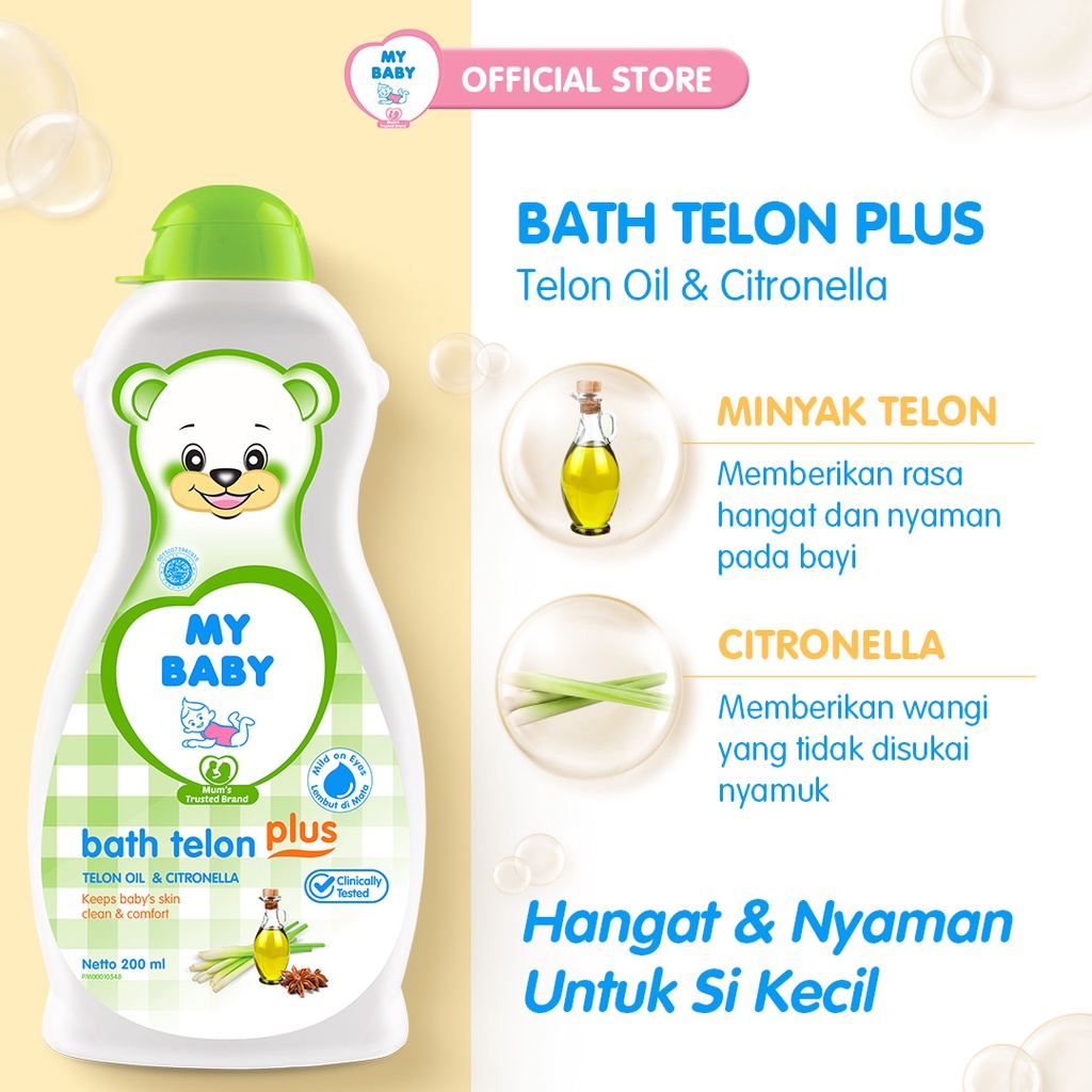 MY BABY Bath Telon Plus Refill 400mL - Sabun Cair Bayi Wangi Telon - Exp : 01.2026
