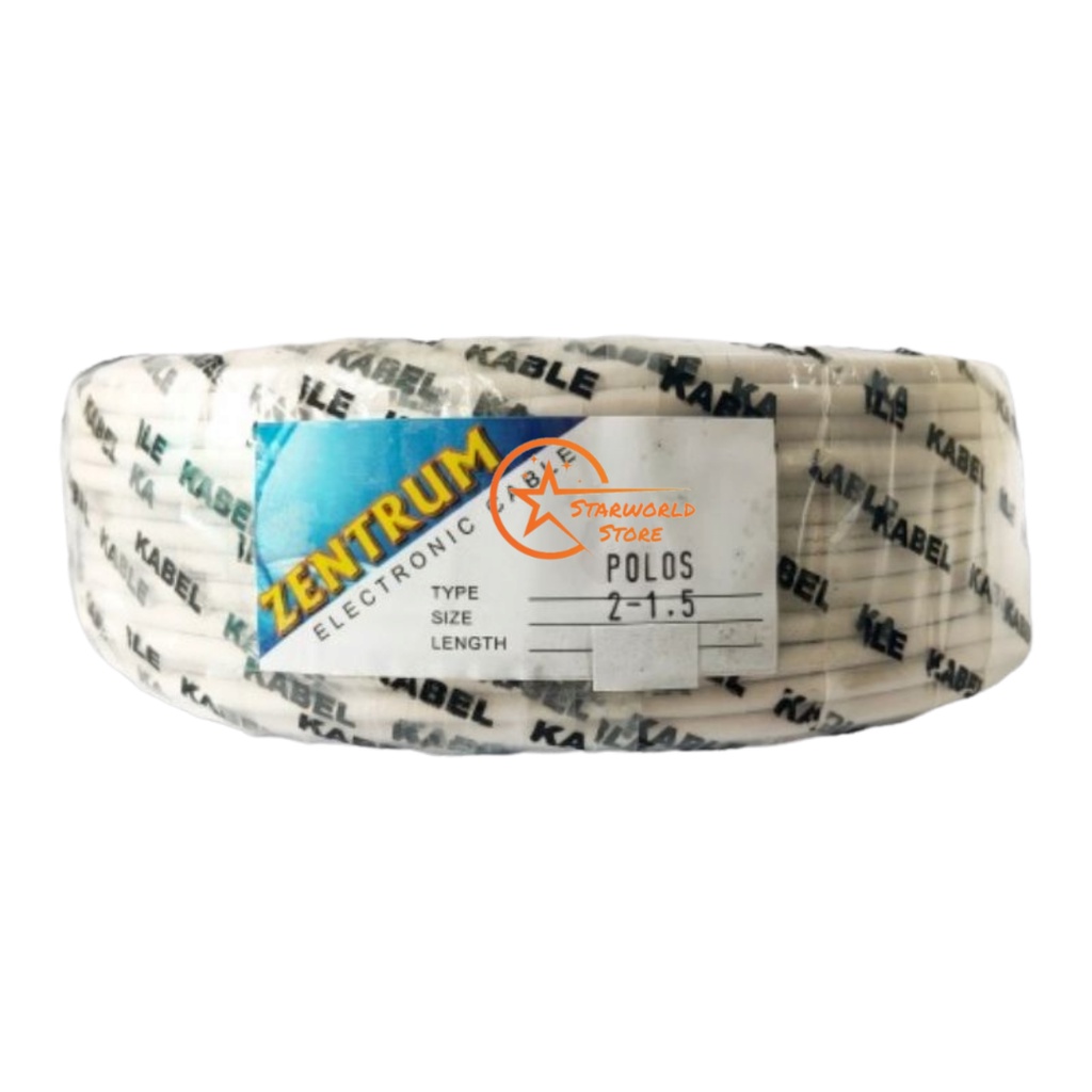 ZENTRUM Kabel Listrik NYM Kawat 2-1.5 Panjang 30 Meter / ZENTRUM Kabel Listrik NYM Kawat