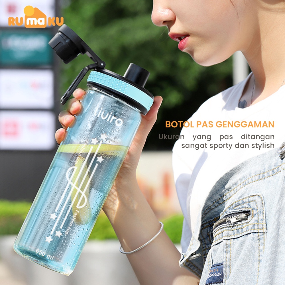 Rumaku Botol Minum Silicone Cap Phone Holder Tumbler Size 650 ml Botol Air Praktis