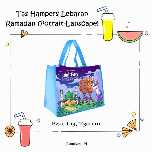 GOODIE BAG, TAS HAMPERS LEBARAN/RAMADAN, TAS SPUNDBOND, CUSTOM, FREE DESAIN, PREMIUM, MURAH