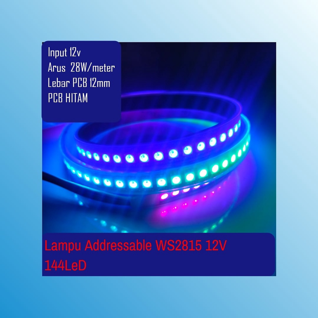 LAMPU WS2815 12V 144 LED BLACK PCB