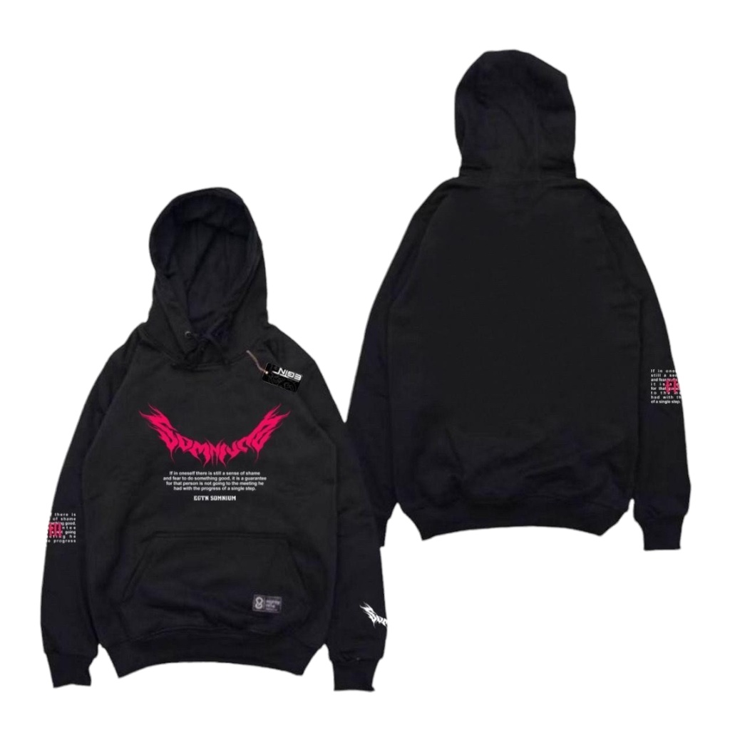 Sweater Hoodie Pria Wanita Black Original Distro EGTN SOMNIUM Premium Aesthetic