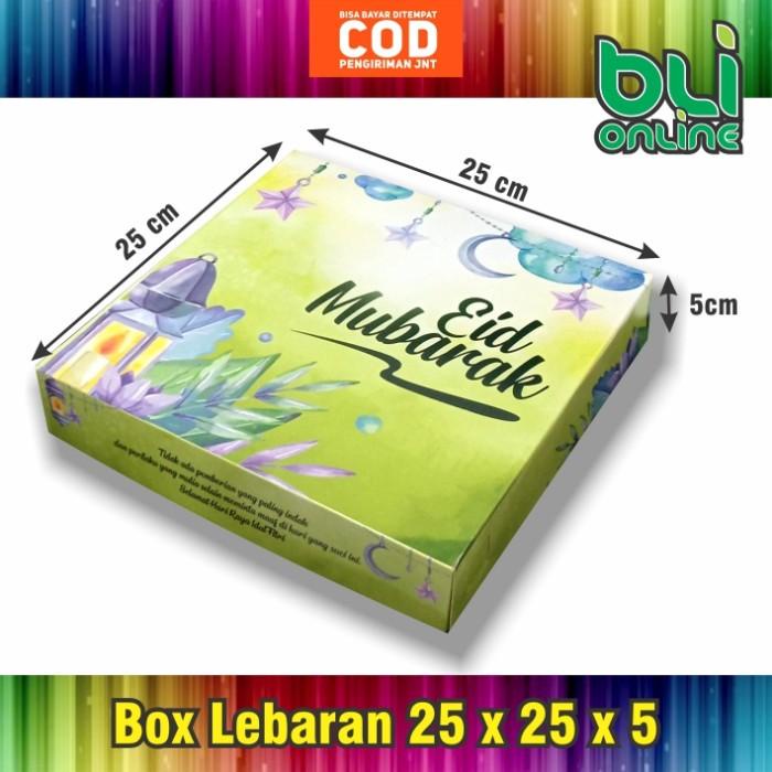 

Box Lebaran / Dus Idul Fitri / Kardus Kue Kering 25X25X5 Isi 10Pcs 097