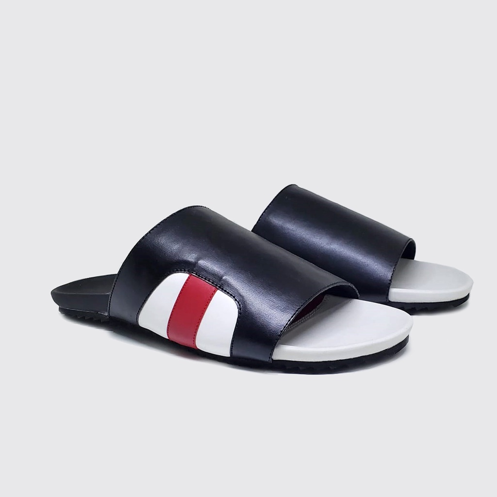 DARWIN SLIPER BIG SIZE | Sandal Pria Black Slide Jumbo / Sendal Flat Cowok Ukuran Besar 43-47