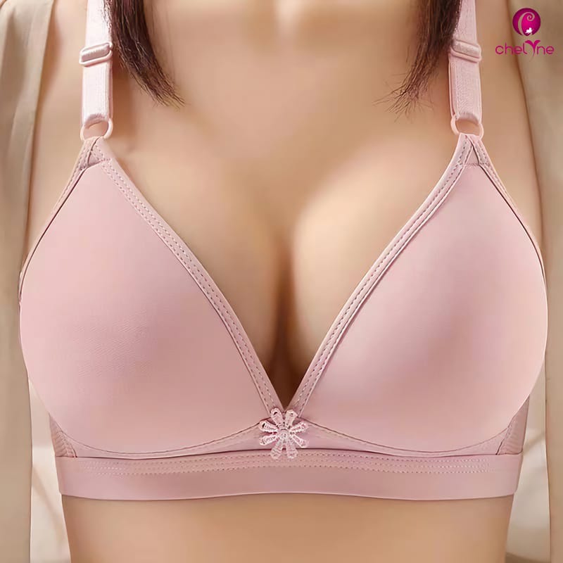 BH Chelyne Harian V777 Tanpa Kawat - Super Soft Dengan Sayap Berpori - Full Cup Daily Bra 36/42