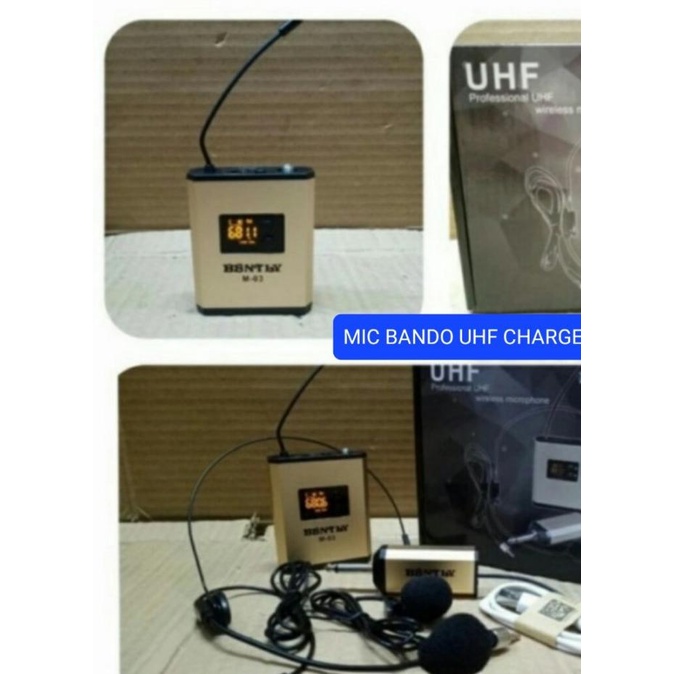 SONY mic wireless uhf G522 charge cas headset bando kuping jepit mik w