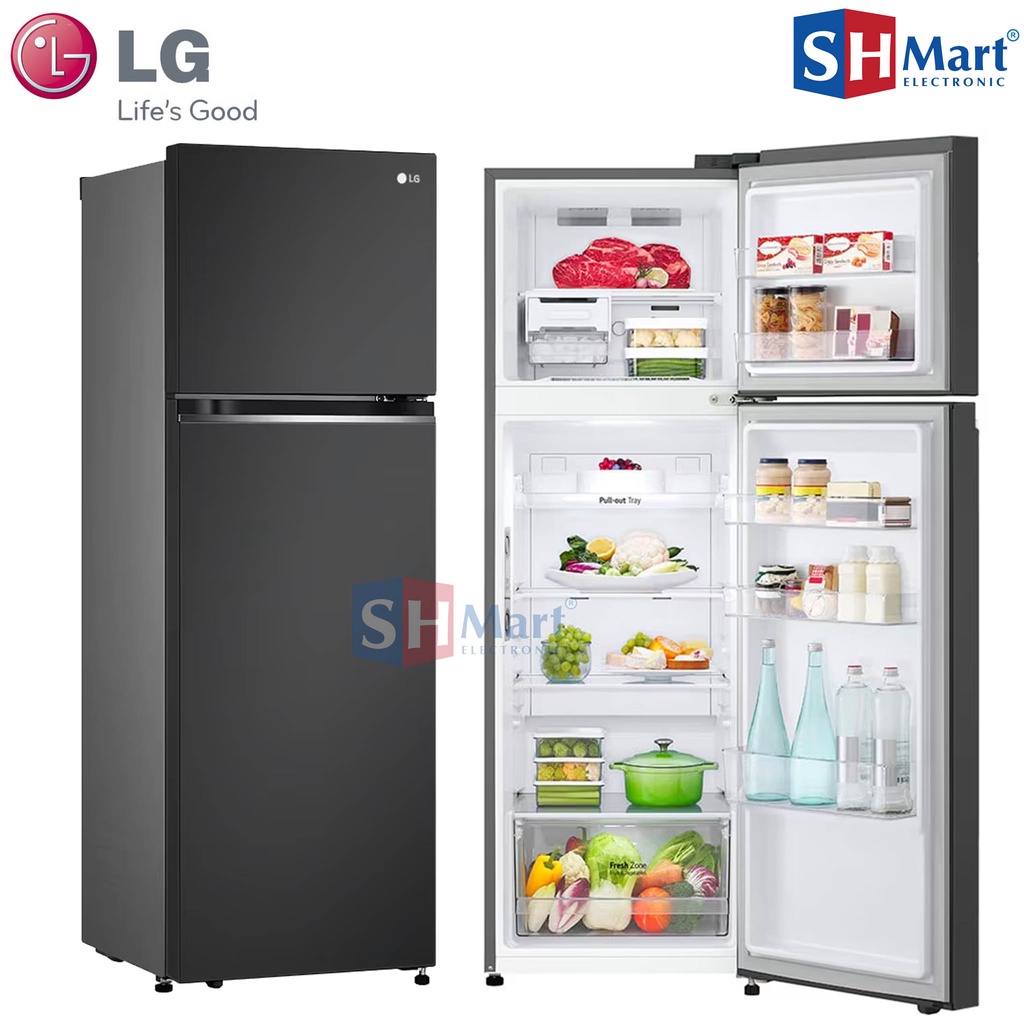 KULKAS 2 PINTU LG KAPASITAS 266 LITER GV-B262PLGB / GV-B262PQGB SMART INVERTER GARANSI RESMI