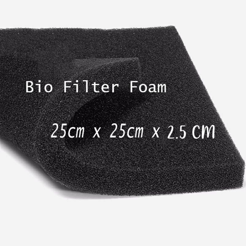 biofil biofoam bio spong busa hitam media filter aquarium dan kolam 25x25x2.5cm