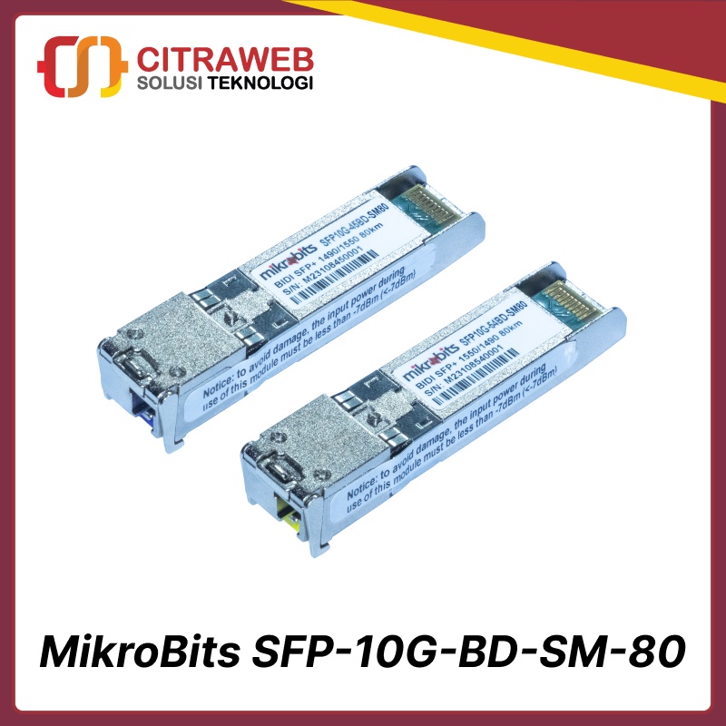 Mikrobits SFP+ 10G Transceiver Singlemode 80KM SFP-10G-BD-SM-80