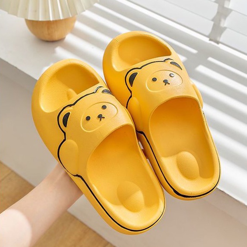 Lazy Bear Sandal Slip On PVC Cute Bear H29 Sendal Beruang Rumah Nyaman Slipper Korea Soft Rubber Non Slip