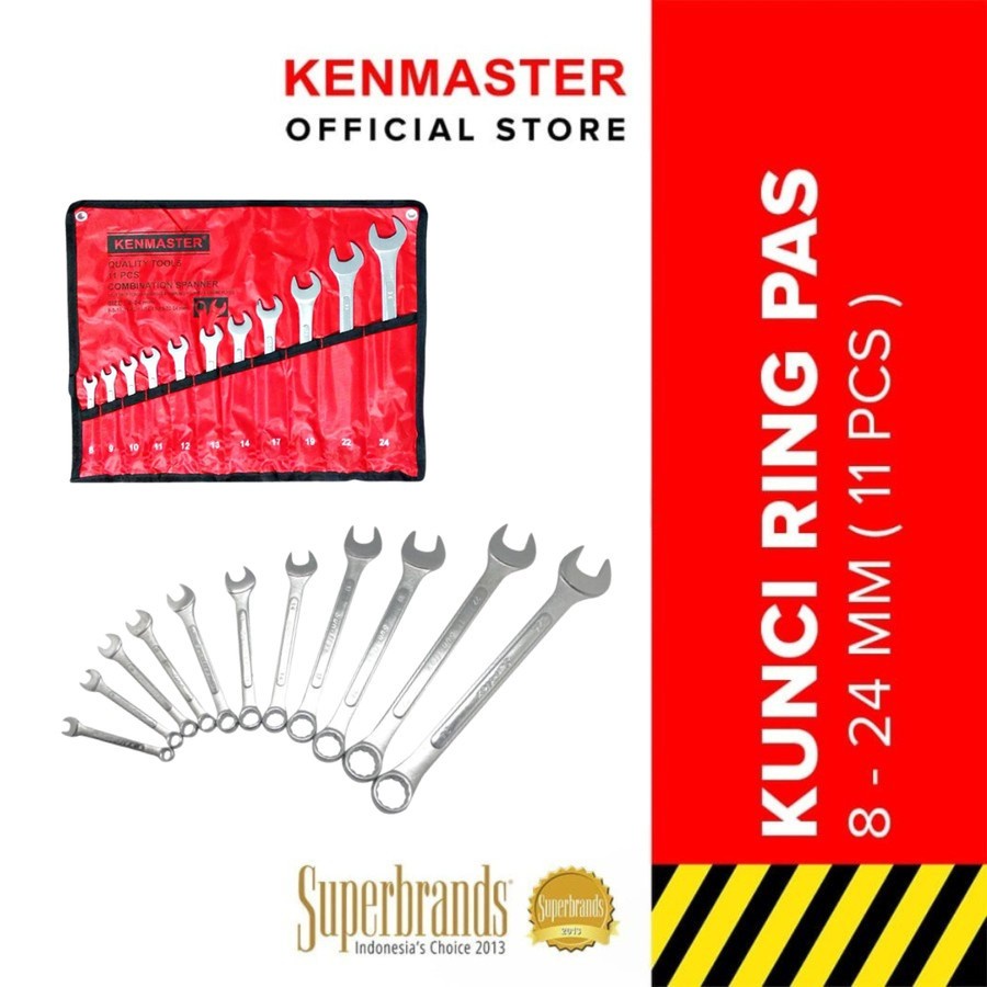 Kunci Ring Pas Set 11 PCS  KENMASTER