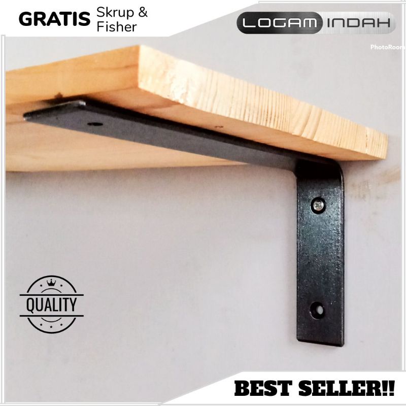 Besi siku rak ambalan / bracket besi siku