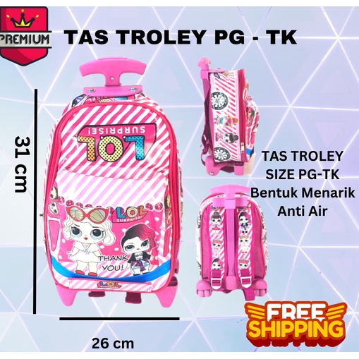 Tas Troley Sekolah TK Hello Kitty 3D On The Road Tas Mobil TROLI OTR HK