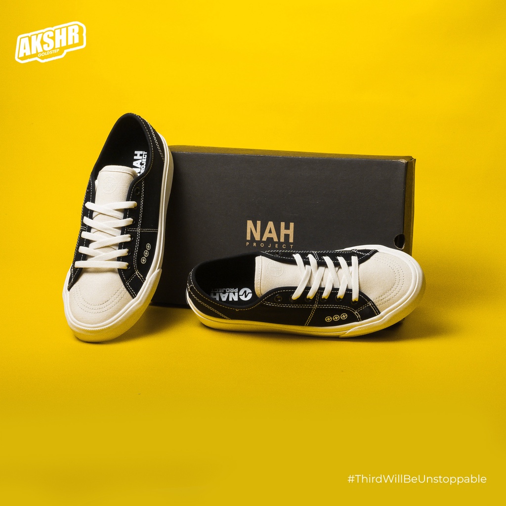 NAH Project-Sepatu Nah Project Paragon Warna Black Ivory Unisex Sneakers Original NAH Project