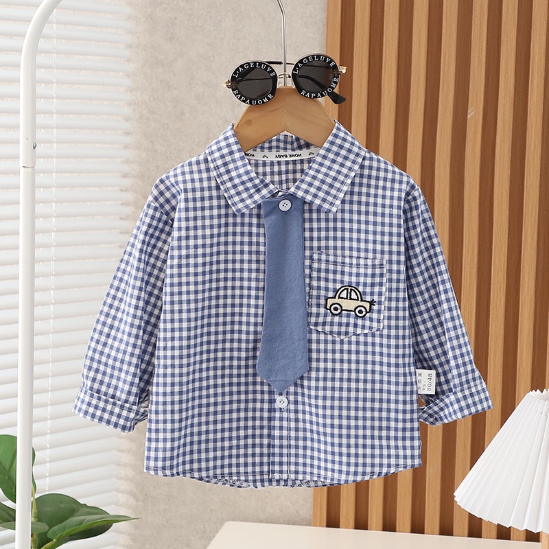 Kemeja Anak Laki-laki/ Atasan Kemeja Anak Cowok Lengan Panjang