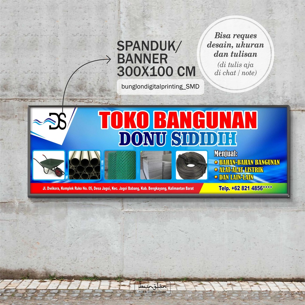 Spanduk, Banner Toko Bahan Bangunan