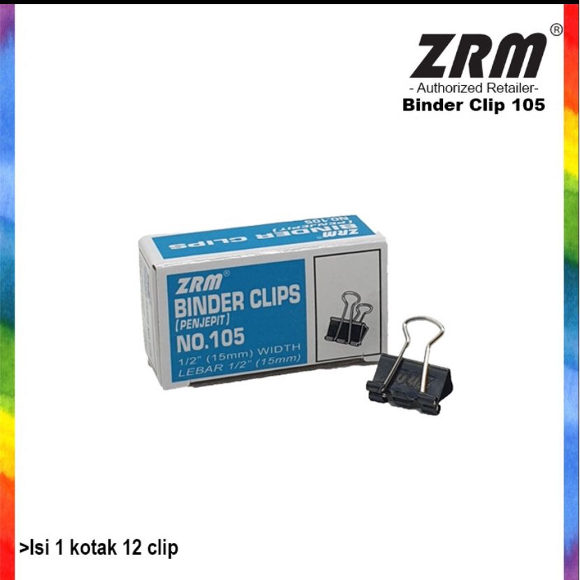 

ZRM Binder Clip / Klip Kertas 105 15mm 12pcs